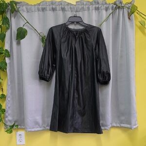 Who What Wear Black Faux Leather Dress